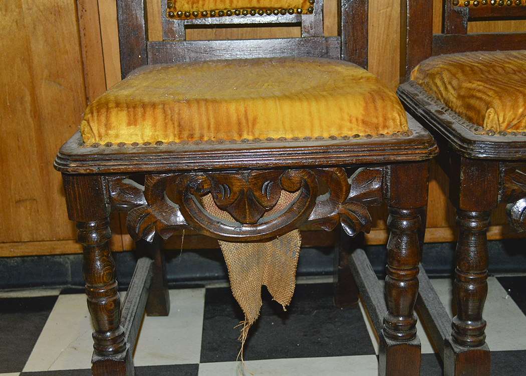 Vintage Gothic Revival Style Dining Table and Chairs