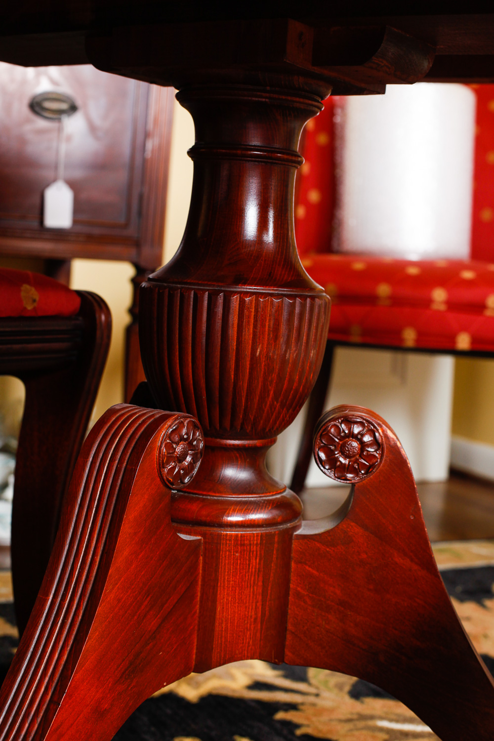 Duncan Phyfe Reproduction Mahogany Dining Table and Chairs