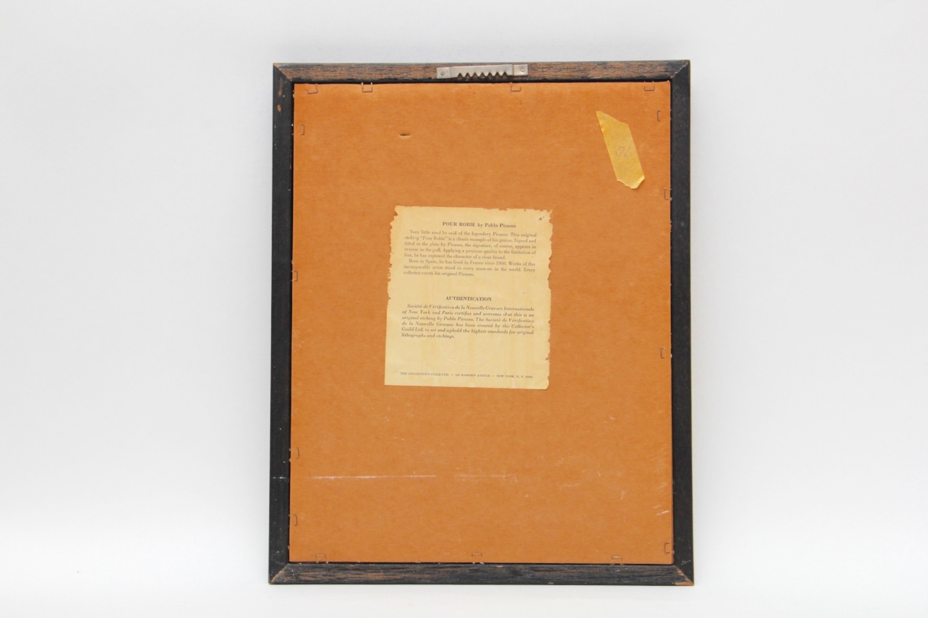 "Pour Robie" Etching From Pablo Picasso Original Plate