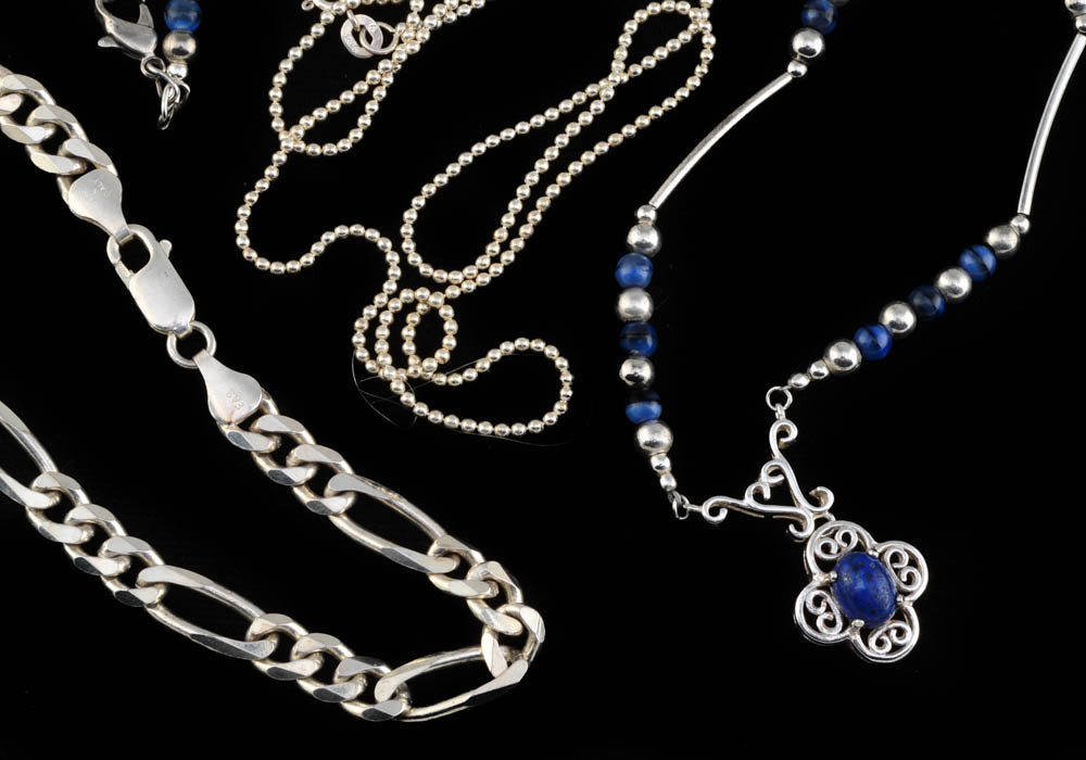 Sterling Silver Jewely Including Lapis Lazuli