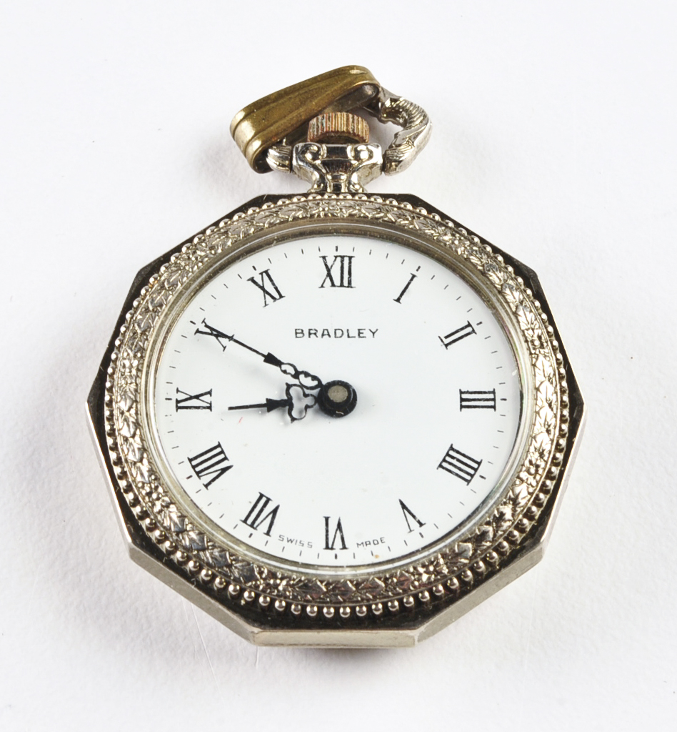 Art Nouveau Pocket Watch Stand and Bradley Pocket Watch