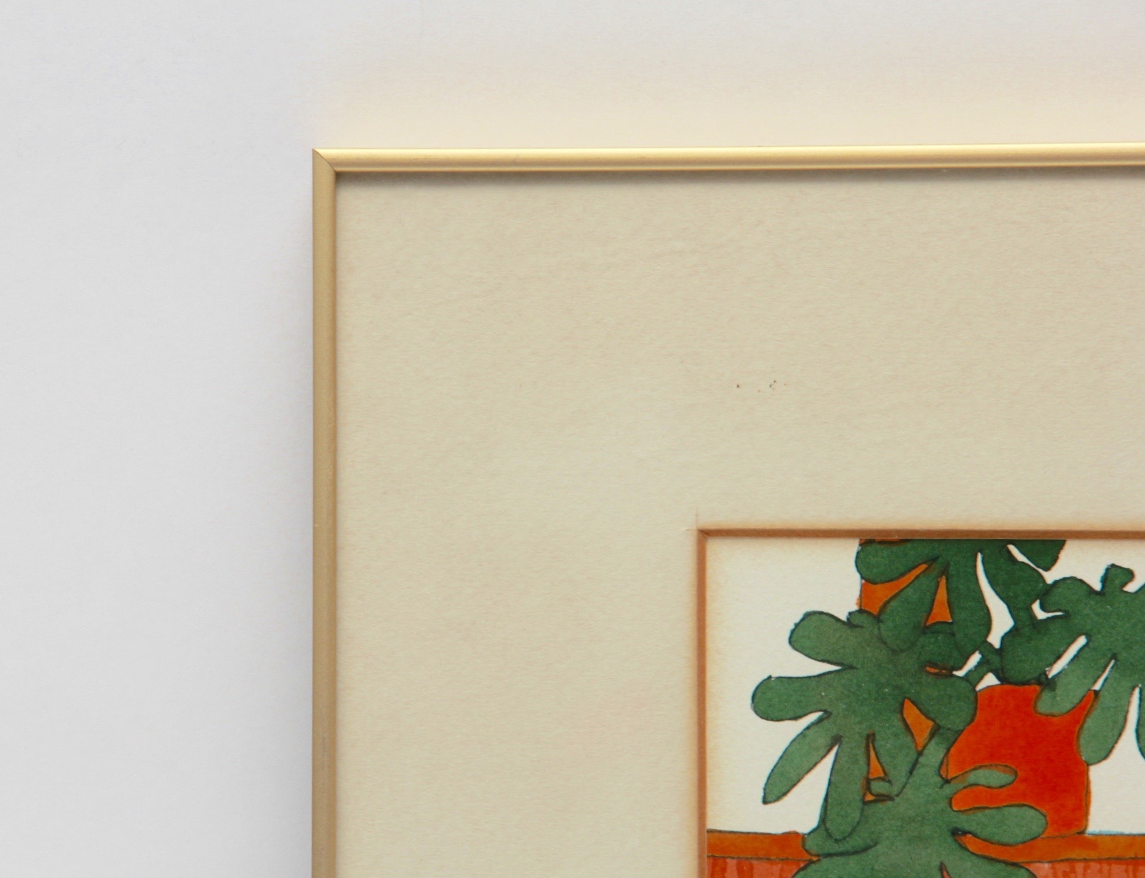 Signed Watercolor of Woman Sleeping with Cats by Teresa Farr