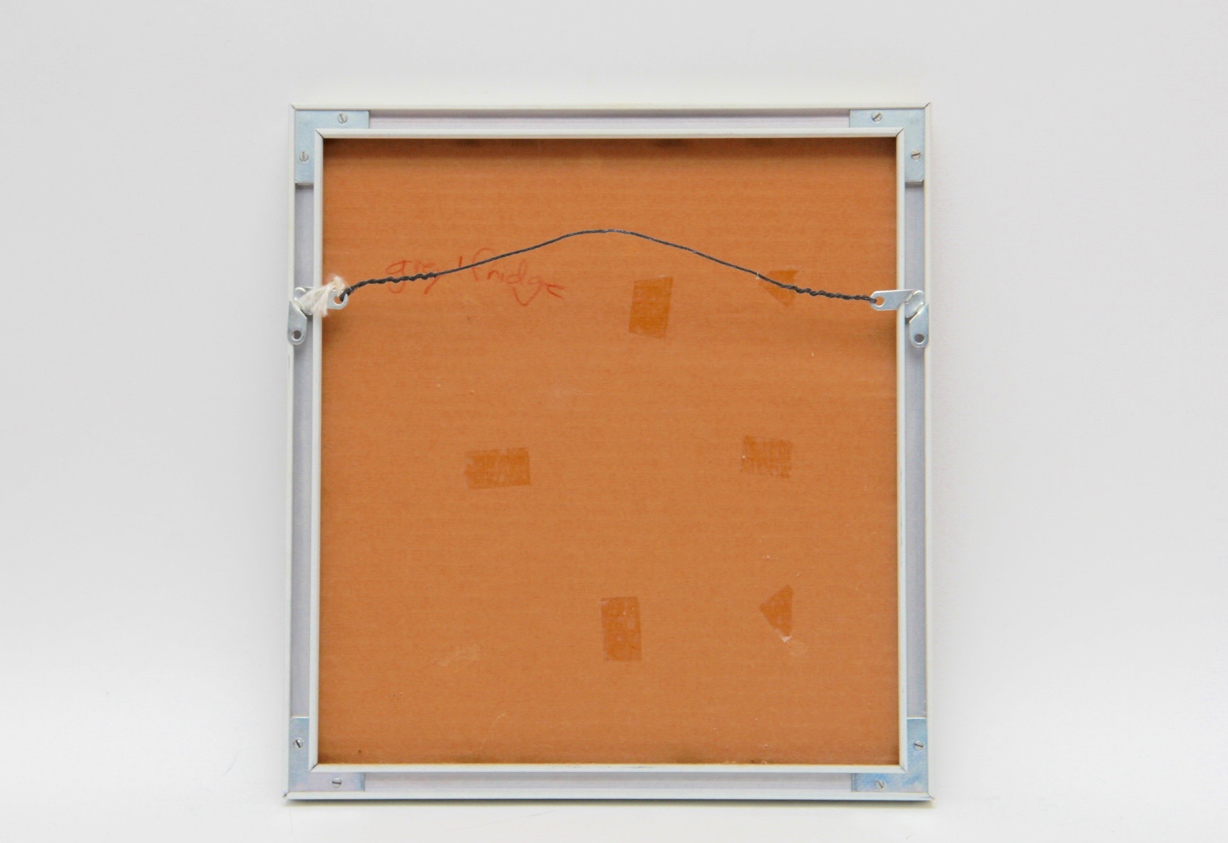 Signed Watercolor of Cats with Refrigerator by Teresa Farr