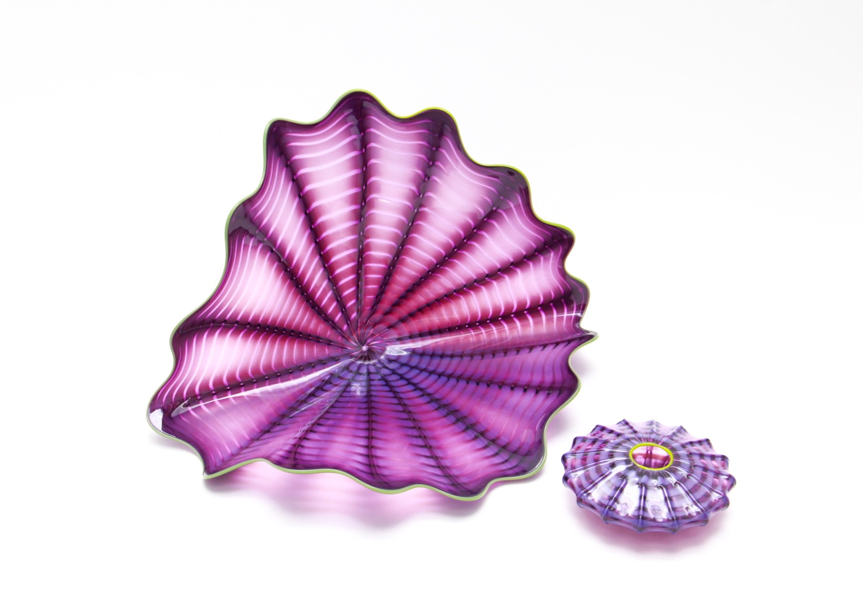 Dale Chihuly 1999 Two-Piece Purple Seaform Glass Sculpture