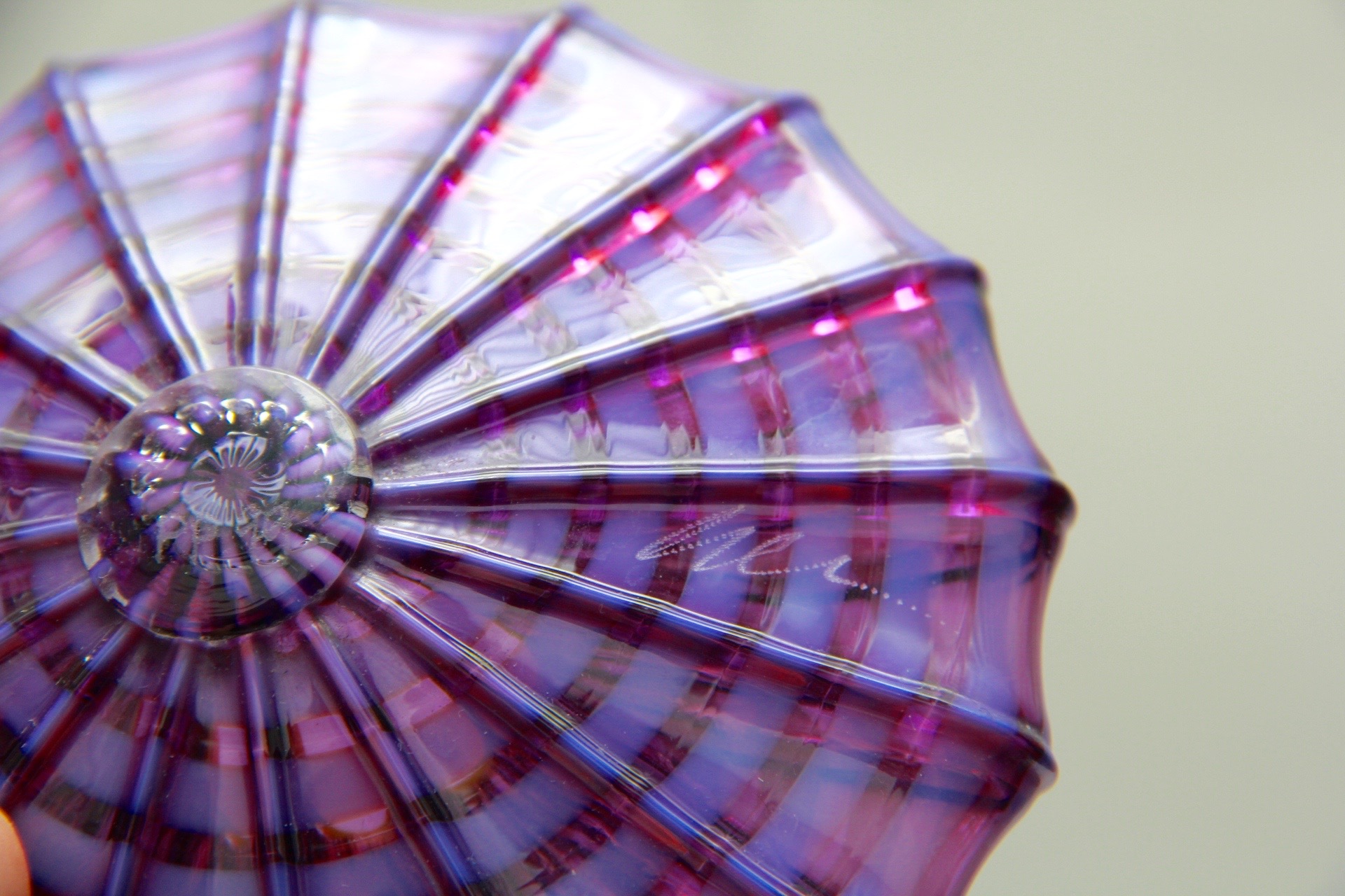 Dale Chihuly 1999 Two-Piece Purple Seaform Glass Sculpture