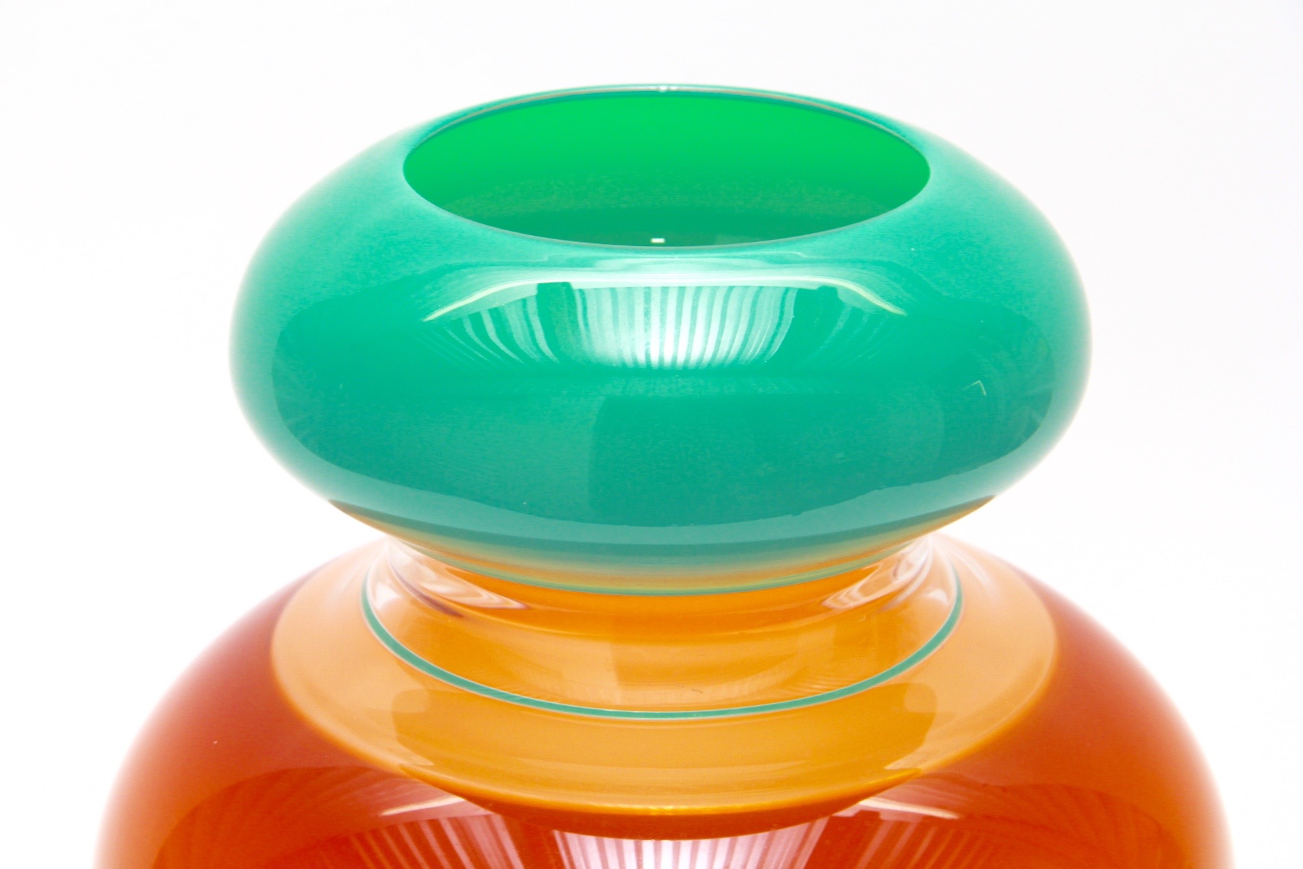 Listed Artist Sonja Blomdahl Double Bubble Art Glass Vase