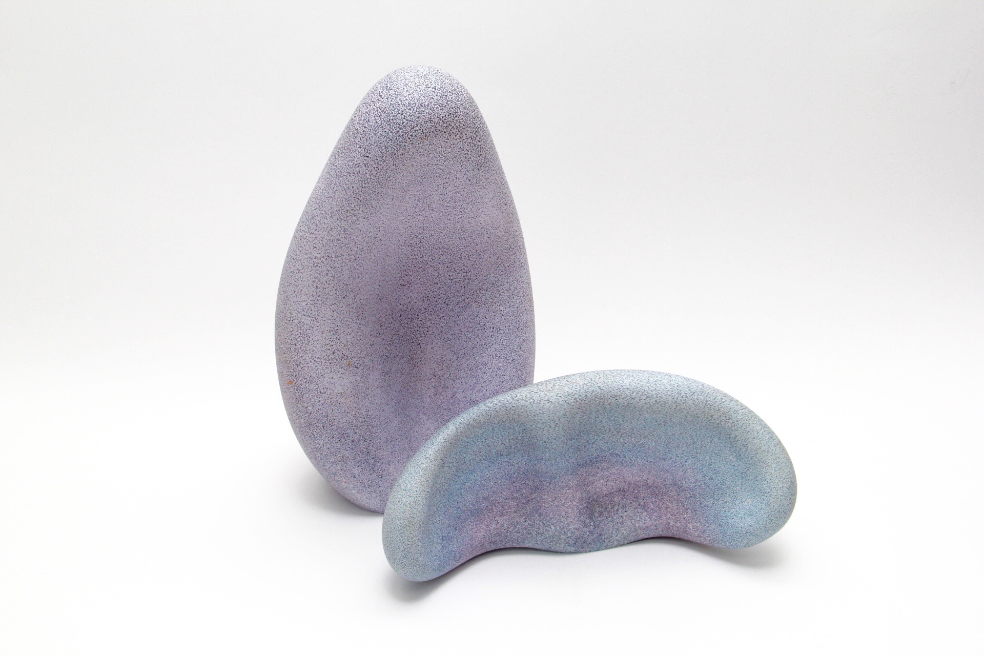 Pair of Curtiss Brock Art Glass "Stones"