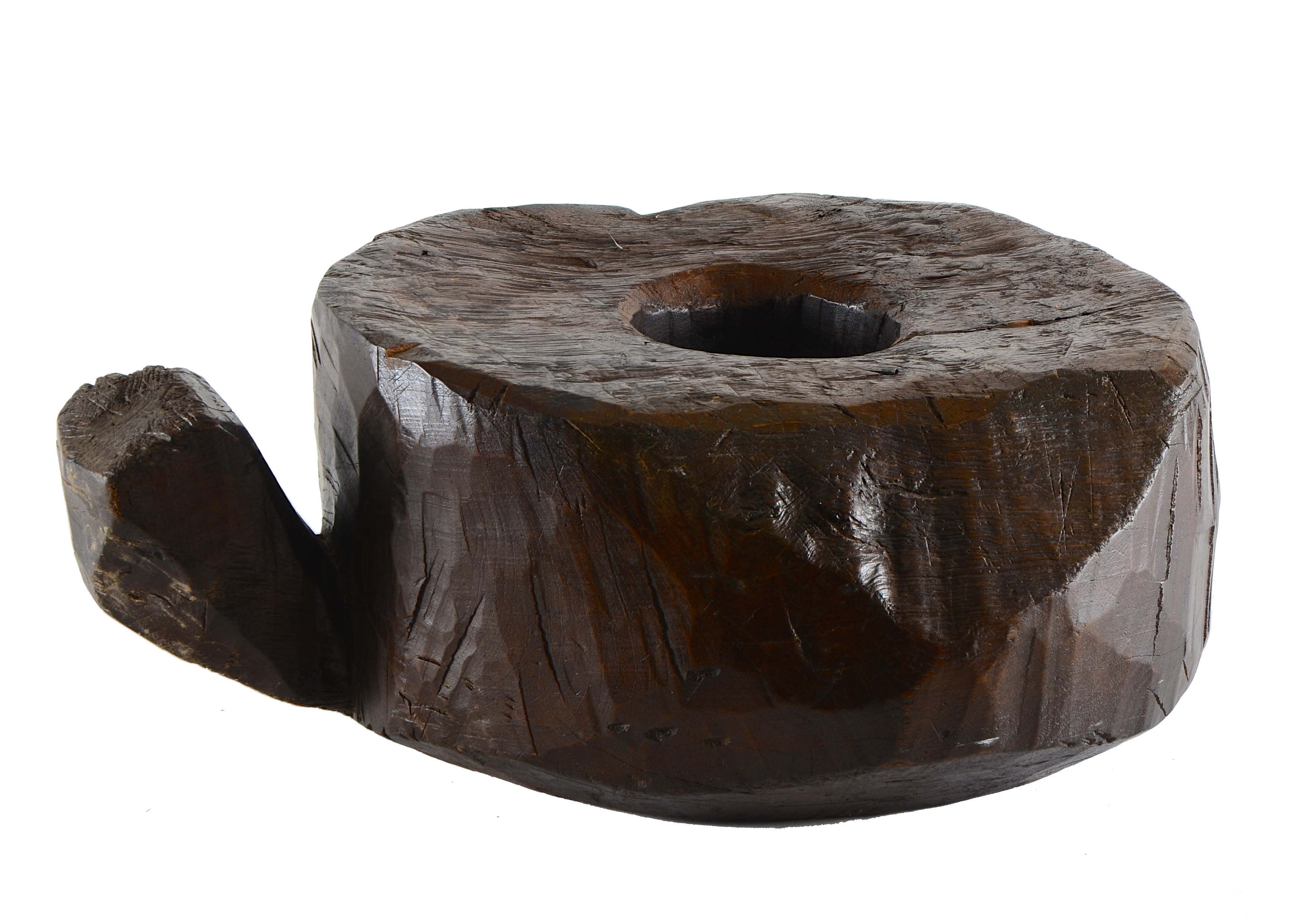 Antique Hand Carved Floor Standing Grain Grinder