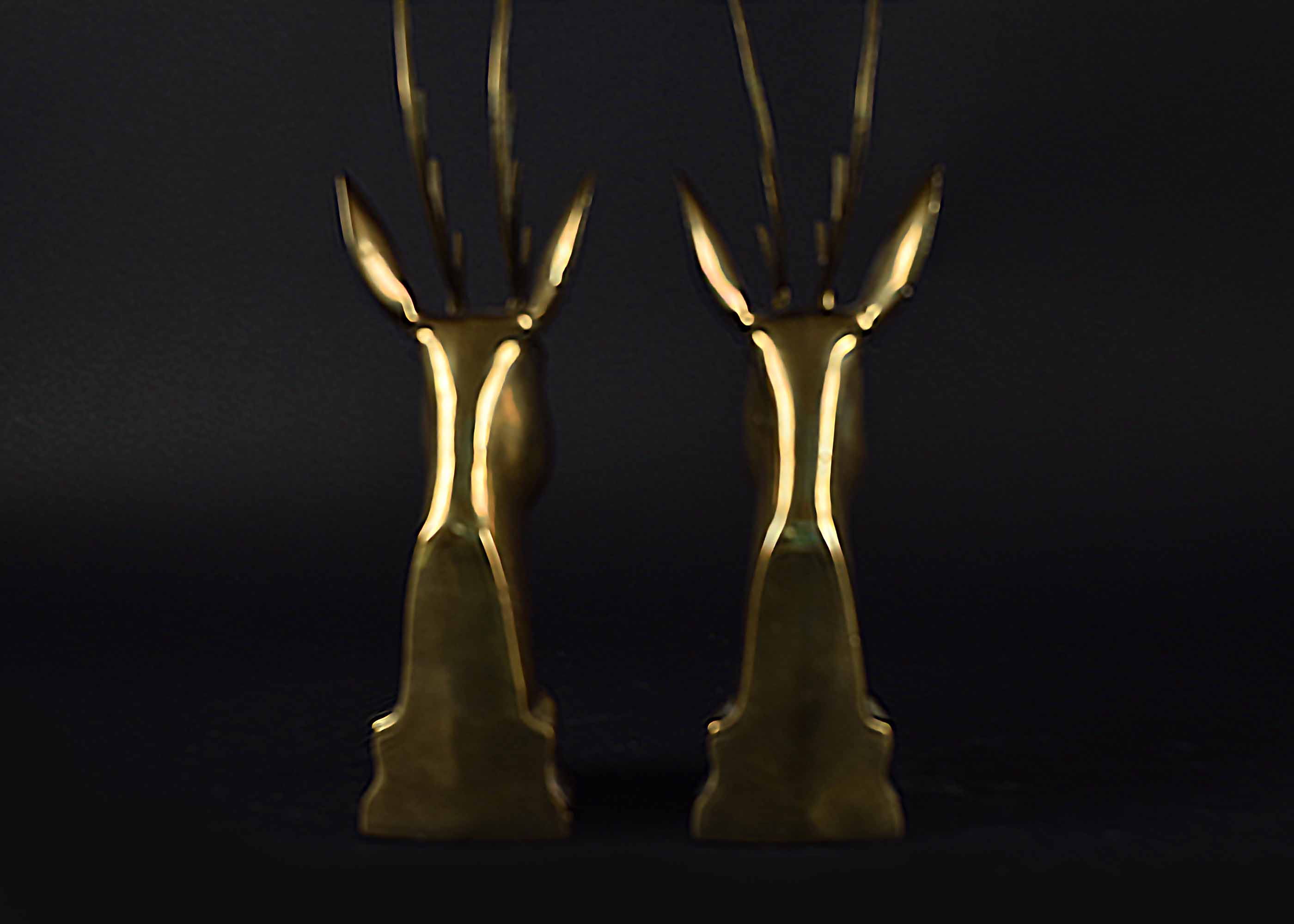 Two Pairs of Brass Finish Bookends