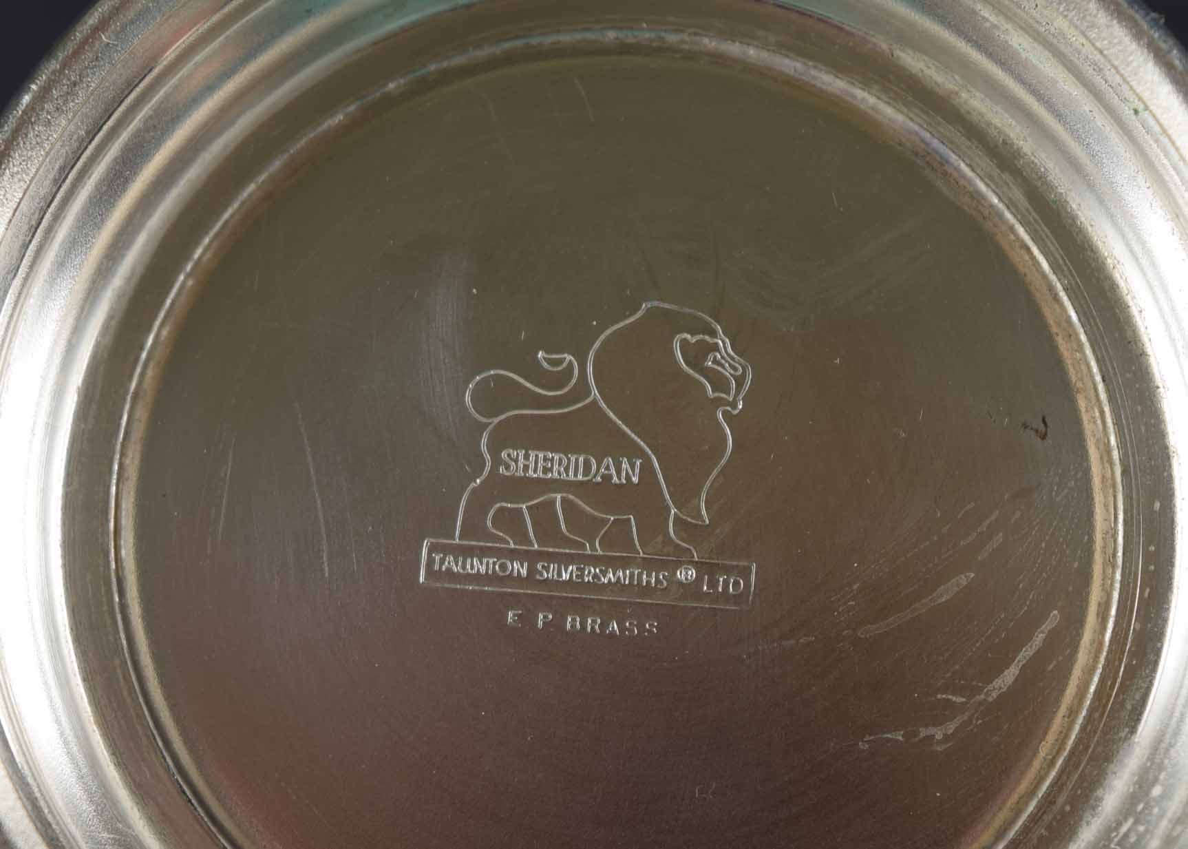 Sheridan Silverplate Water Pitcher and Three Julep Cups