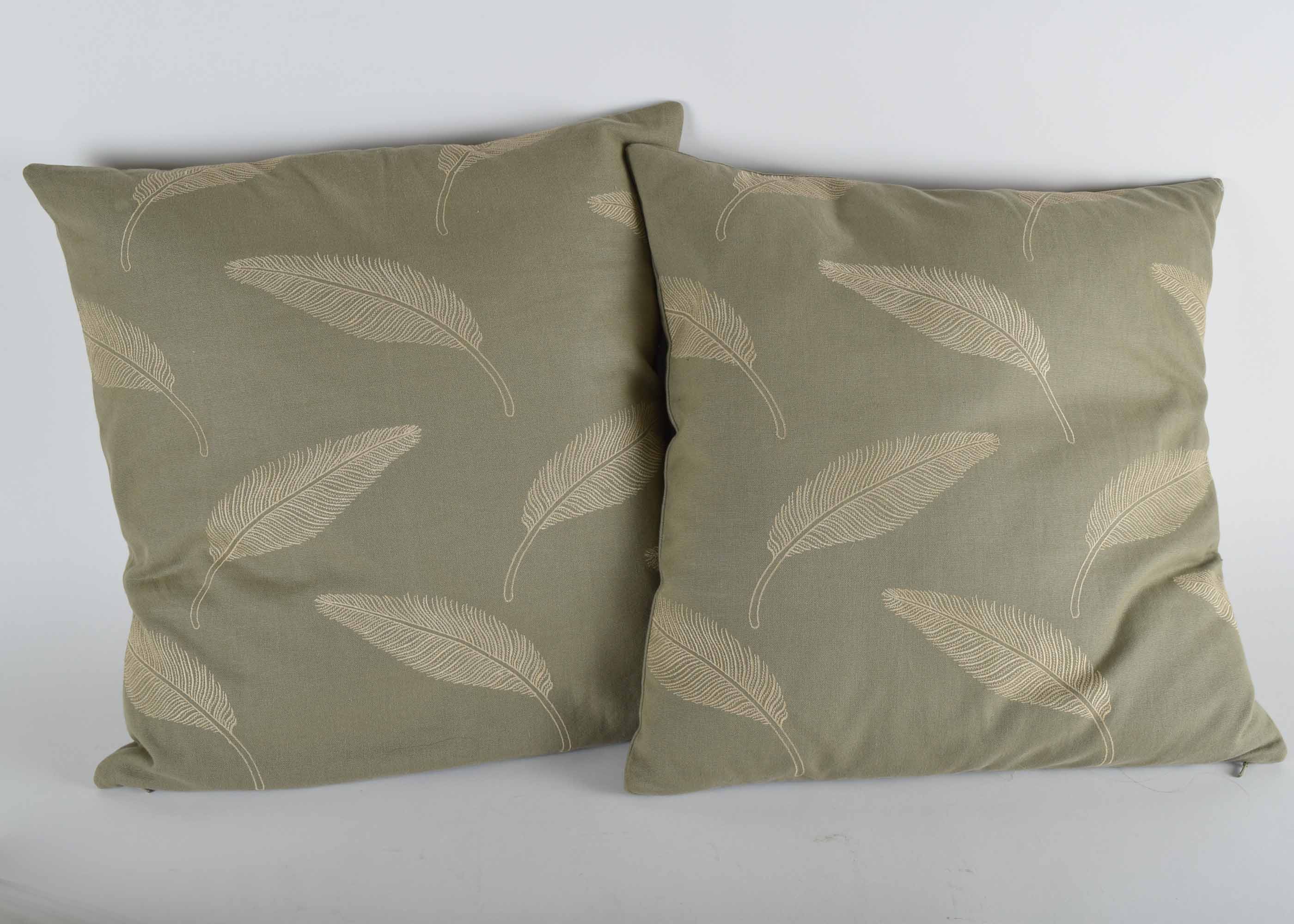 Pair of 18 X 18 Down Pillow Insert and Four Pairs Pottery Barn Pillow Covers