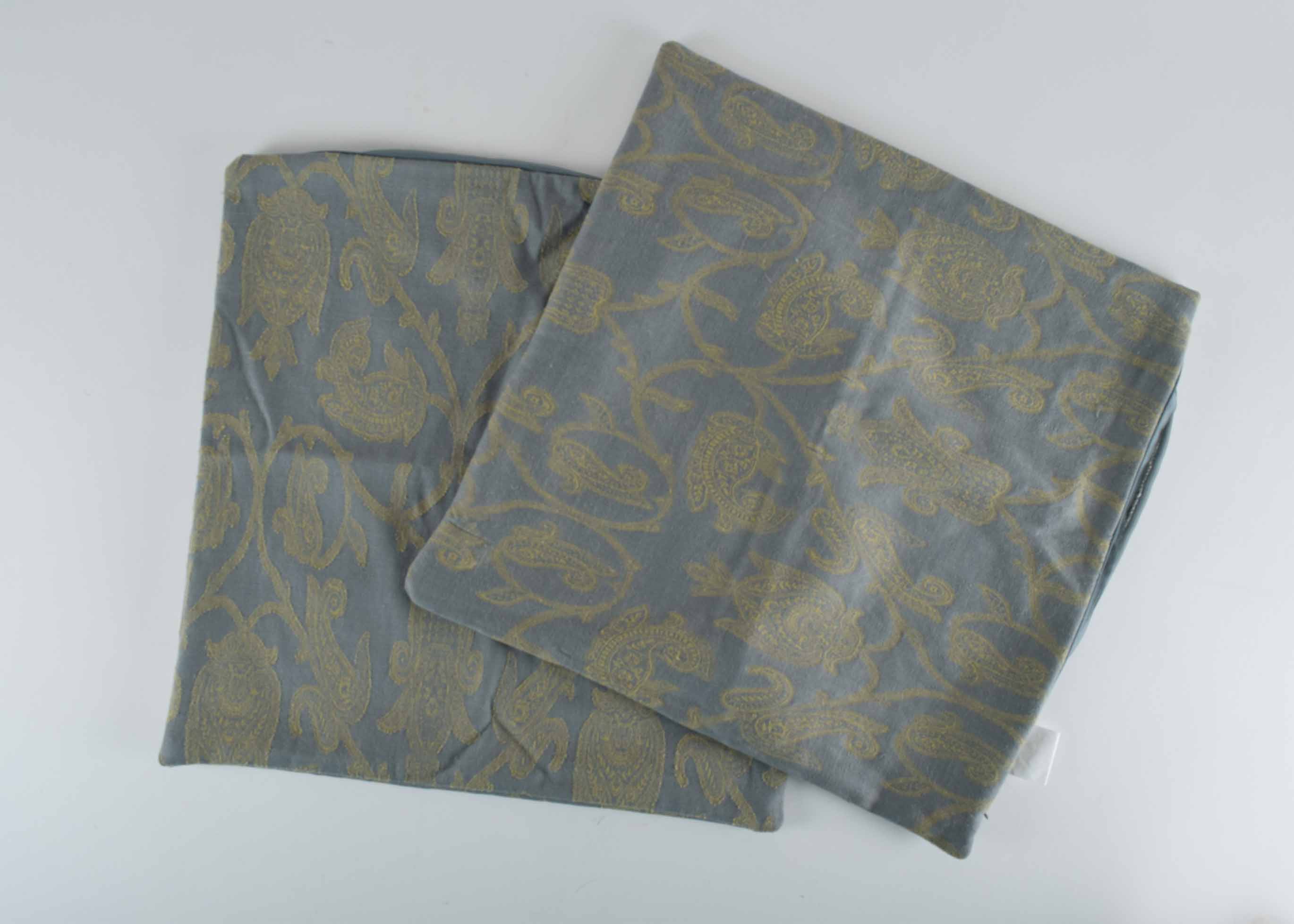 Pair of 18 X 18 Down Pillow Insert and Four Pairs Pottery Barn Pillow Covers