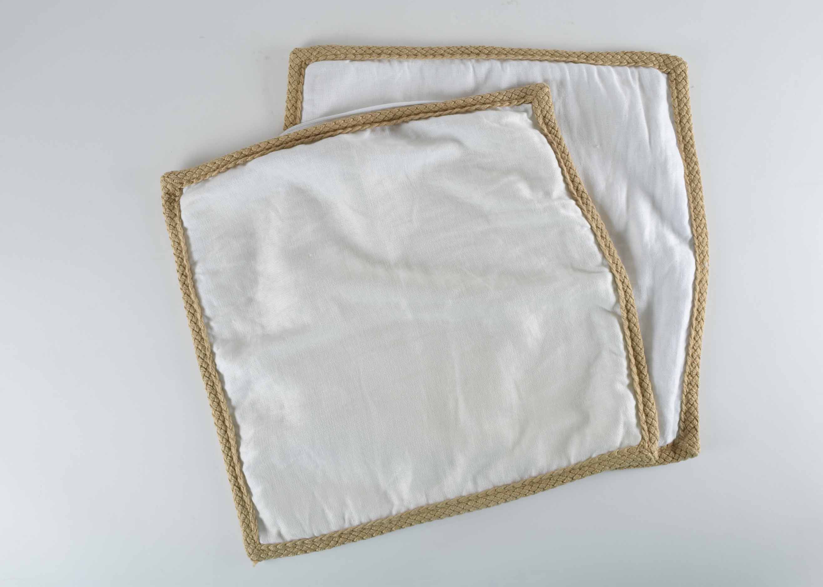 Pair of 18 X 18 Down Pillow Insert and Four Pairs Pottery Barn Pillow Covers