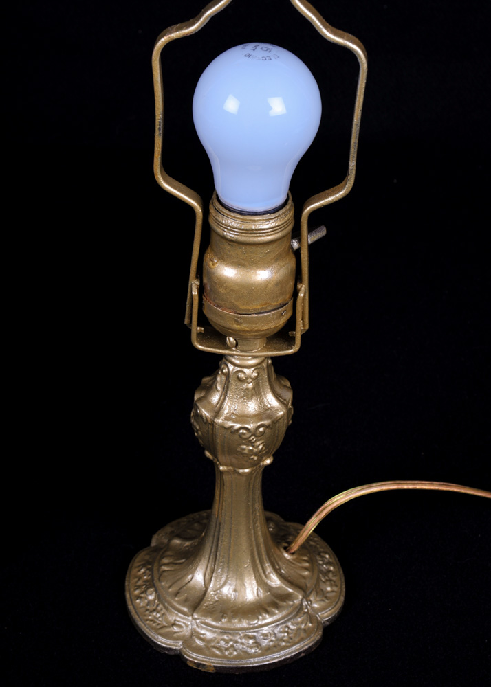 Antique Hand Painted Reverse Shade Lamp