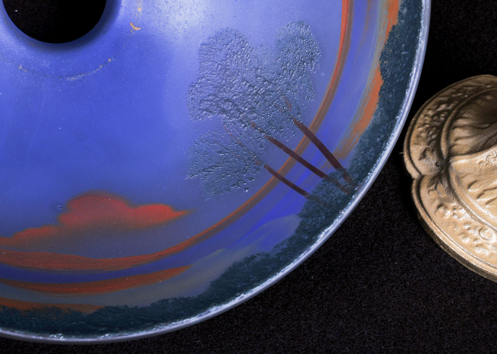 Antique Hand Painted Reverse Shade Lamp