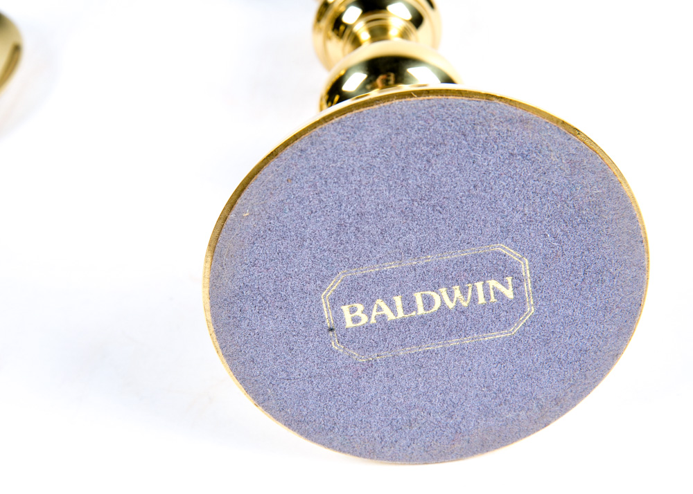 Quintet of Baldwin Brass Candlesticks