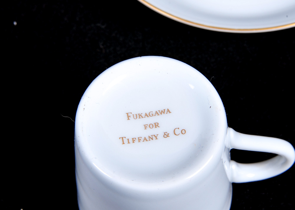 Fukagawa for Tiffany & Co. Demitasse Cup and Saucer Set of Six