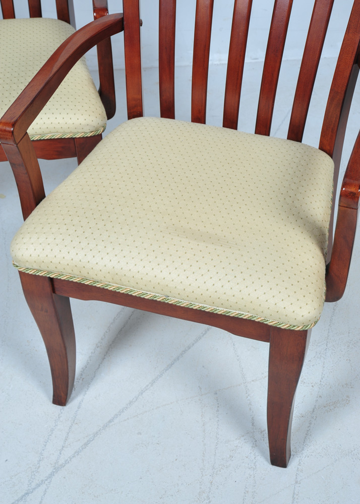 Set of Six Slatted Dining Chairs