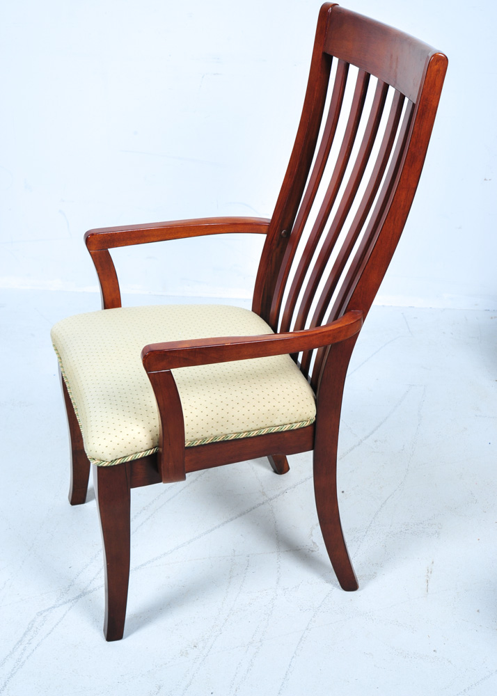 Set of Six Slatted Dining Chairs
