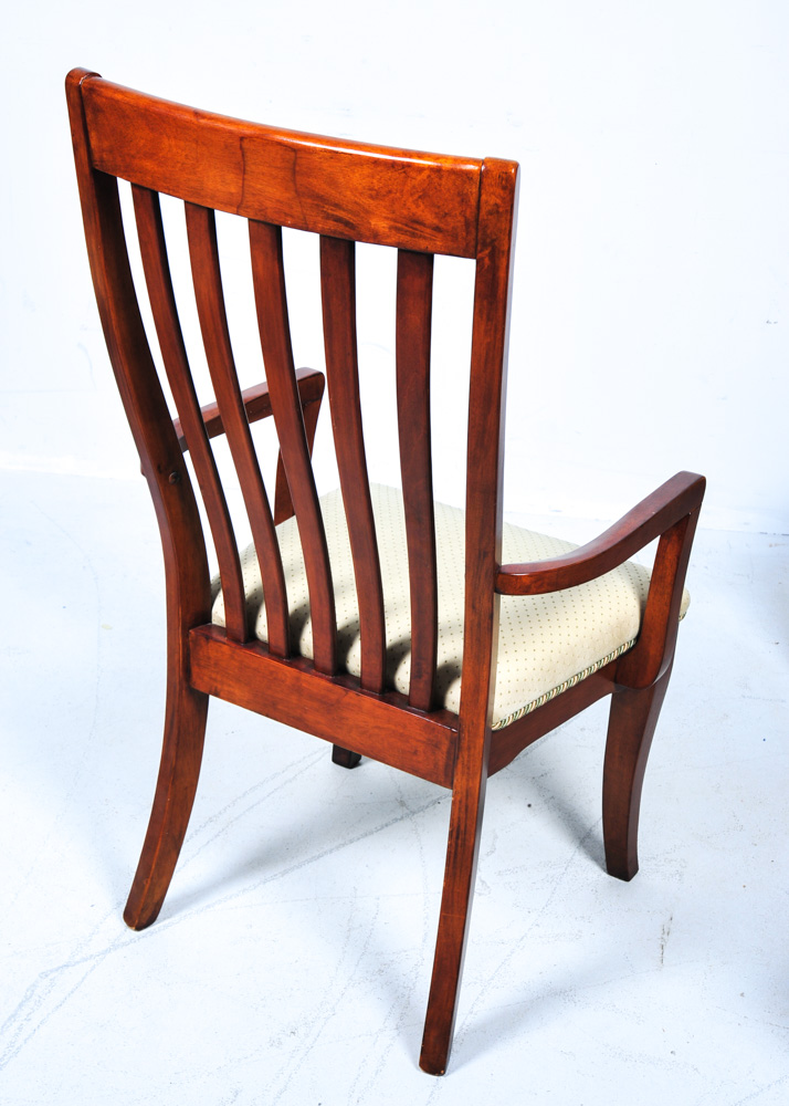 Set of Six Slatted Dining Chairs