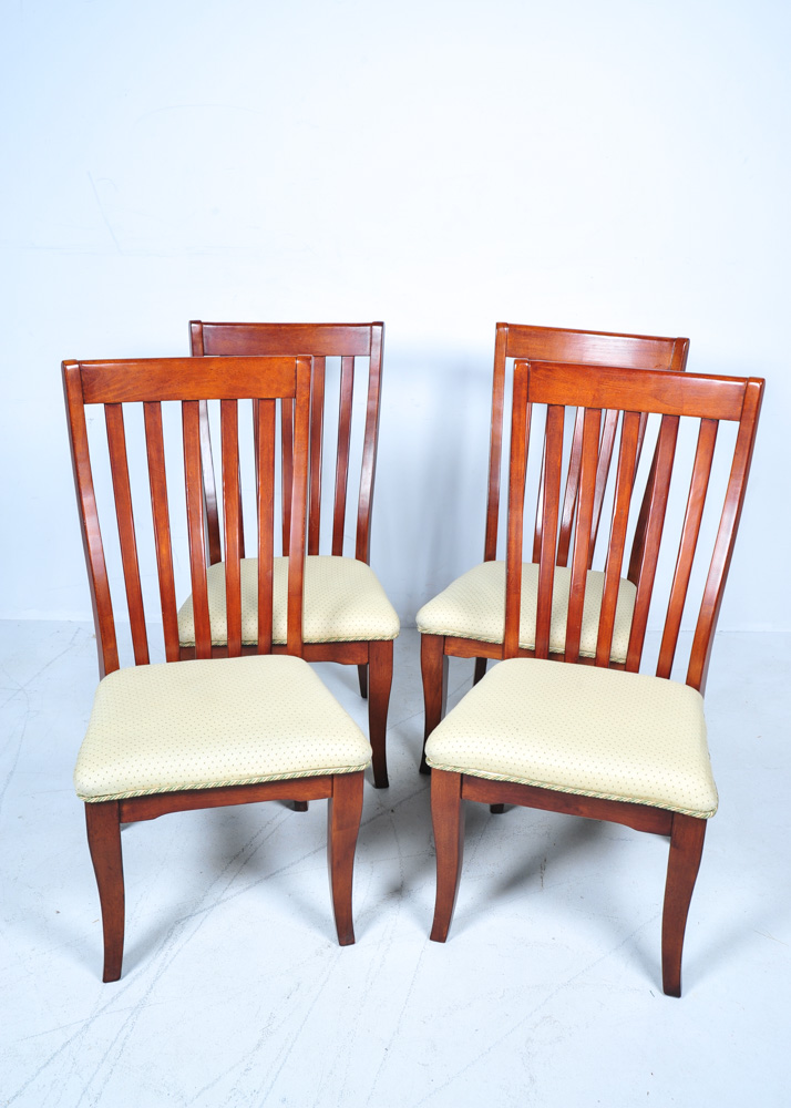 Set of Six Slatted Dining Chairs