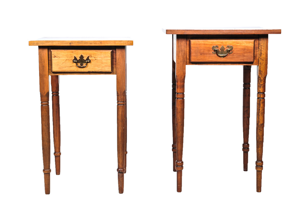 Pair of Early American Style Maple End Tables