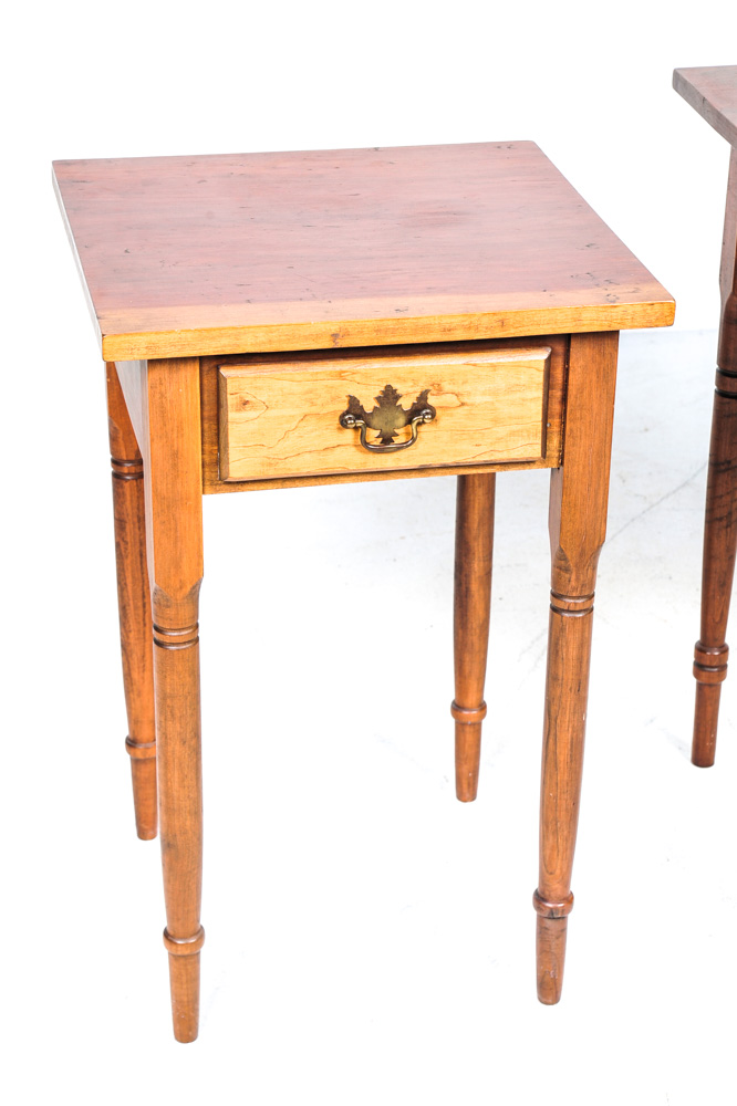 Pair of Early American Style Maple End Tables