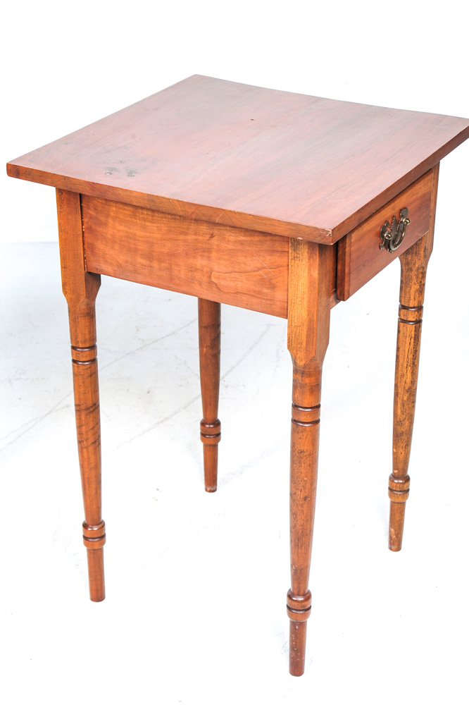 Pair of Early American Style Maple End Tables
