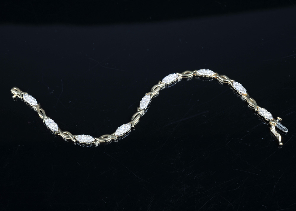 Diamond and 10K Gold Women's Bracelet