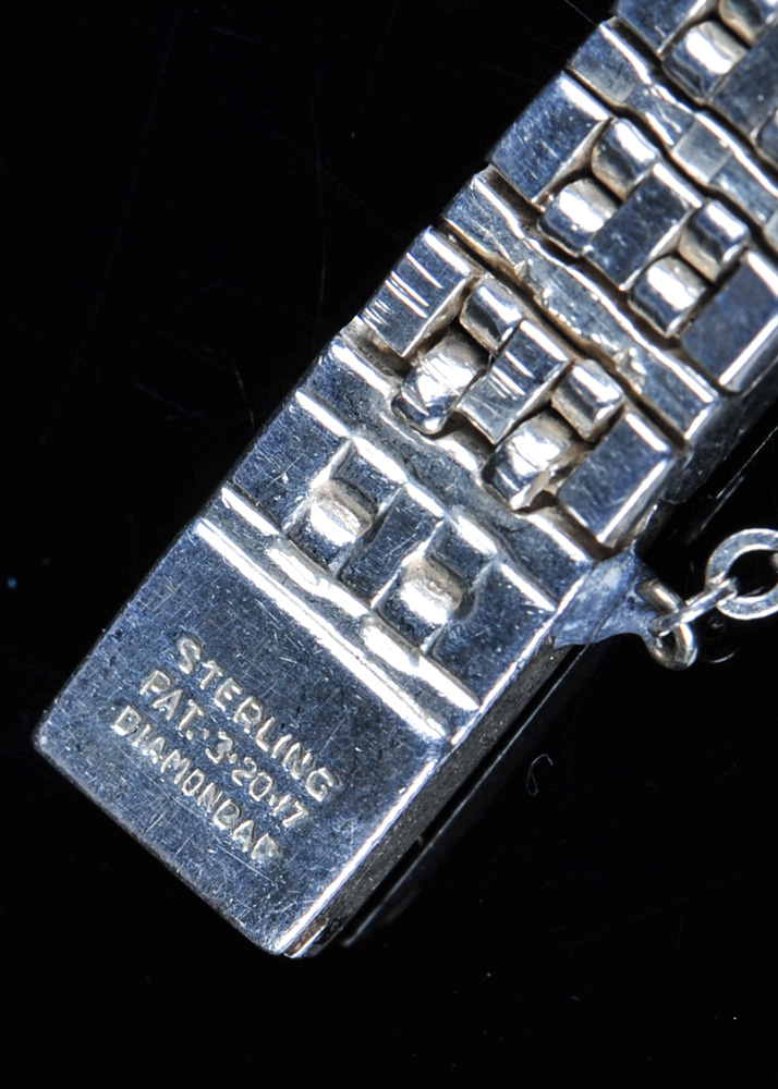 Faux Diamond and Sterling Silver Bracelet