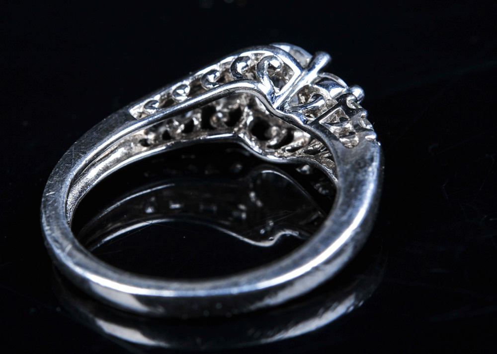 Faux Diamond and Sterling Silver Ring