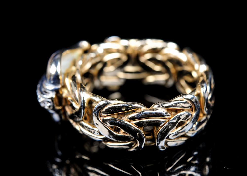 Sterling Silver Buckle Ring with Diamond Accent