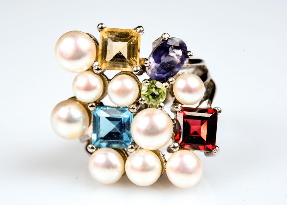 Sterling Silver Multi-Stone Ring