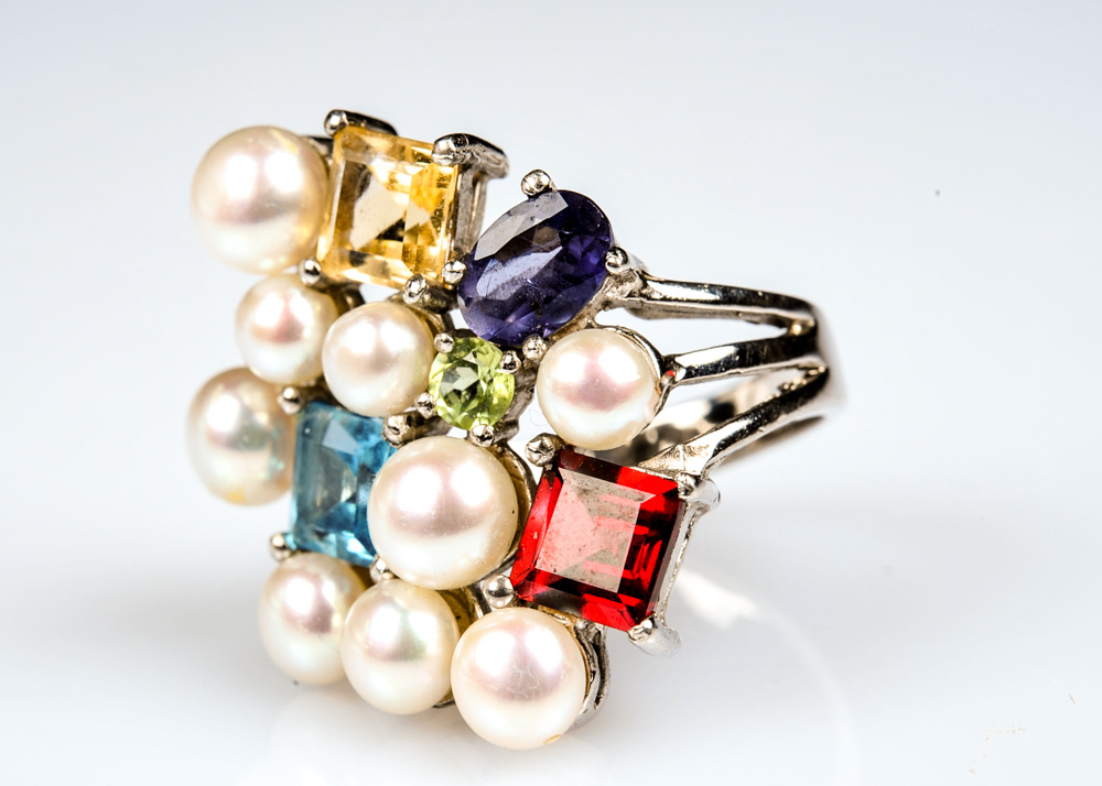 Sterling Silver Multi-Stone Ring