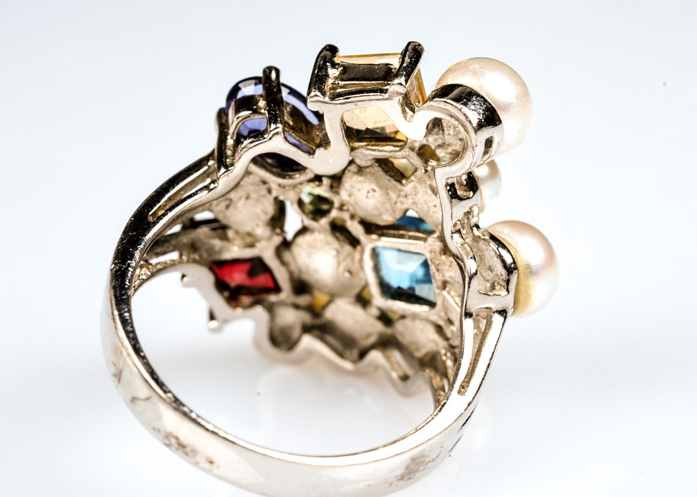 Sterling Silver Multi-Stone Ring