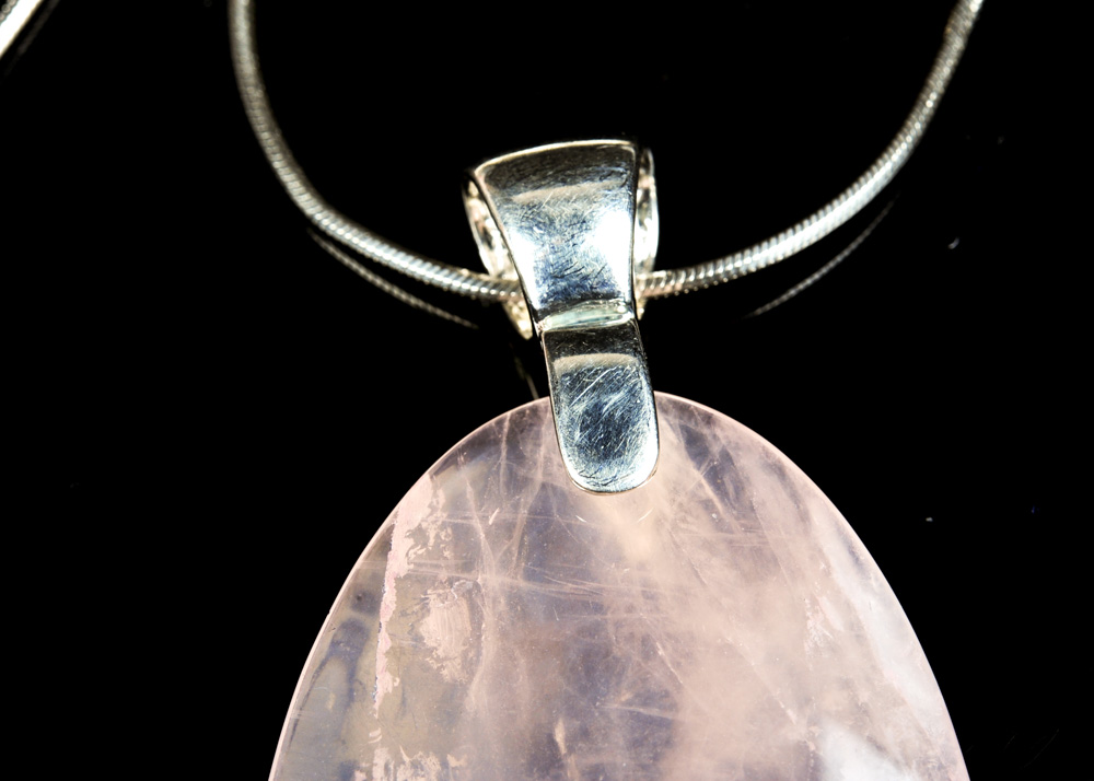 Sterling Silver and Rose Quartz Pendant Necklace