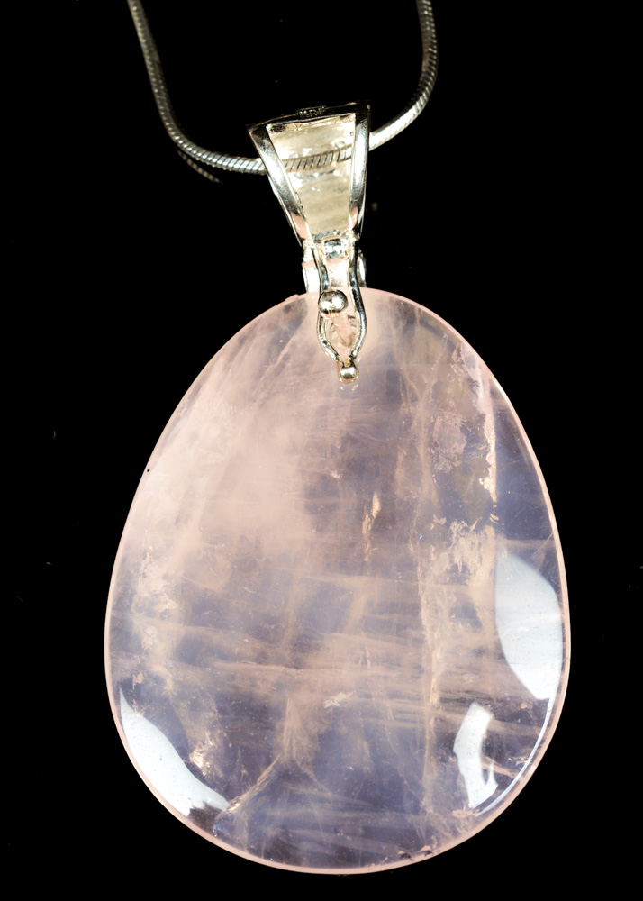 Sterling Silver and Rose Quartz Pendant Necklace