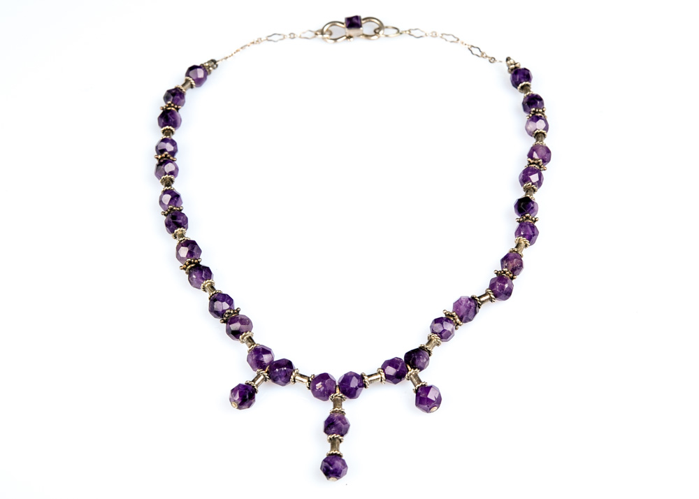 Sterling Silver and Amethyst Necklace