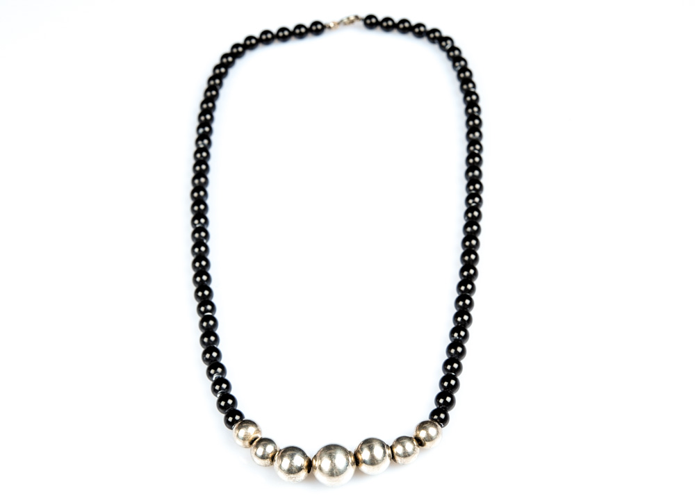 Sterling Silver and Black Onyx Necklace