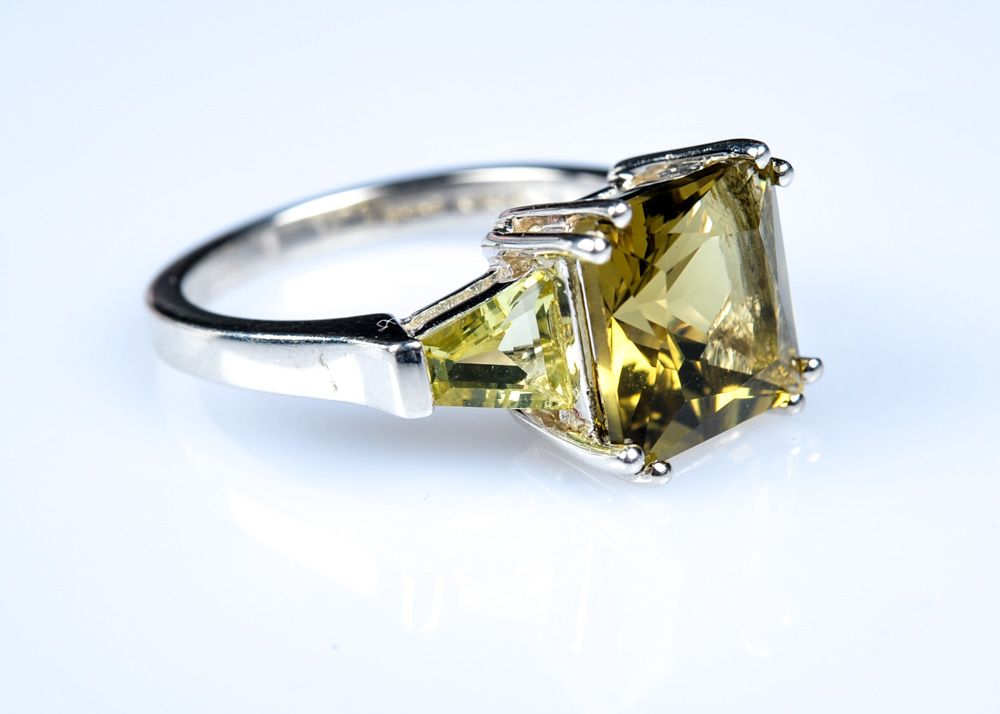 Sterling Silver and Peridot Ring