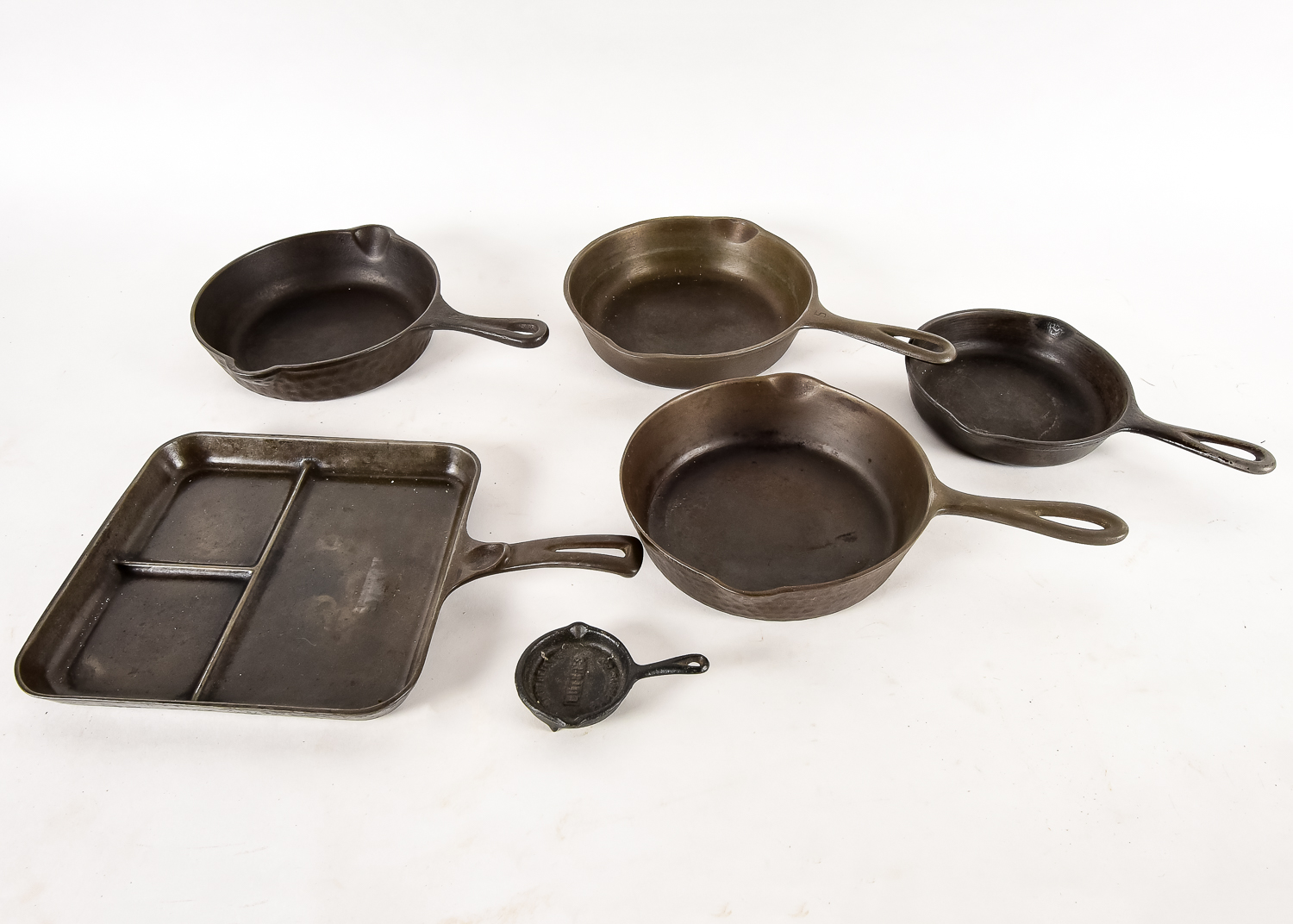 Variety of Seasoned Cast Iron Skillets