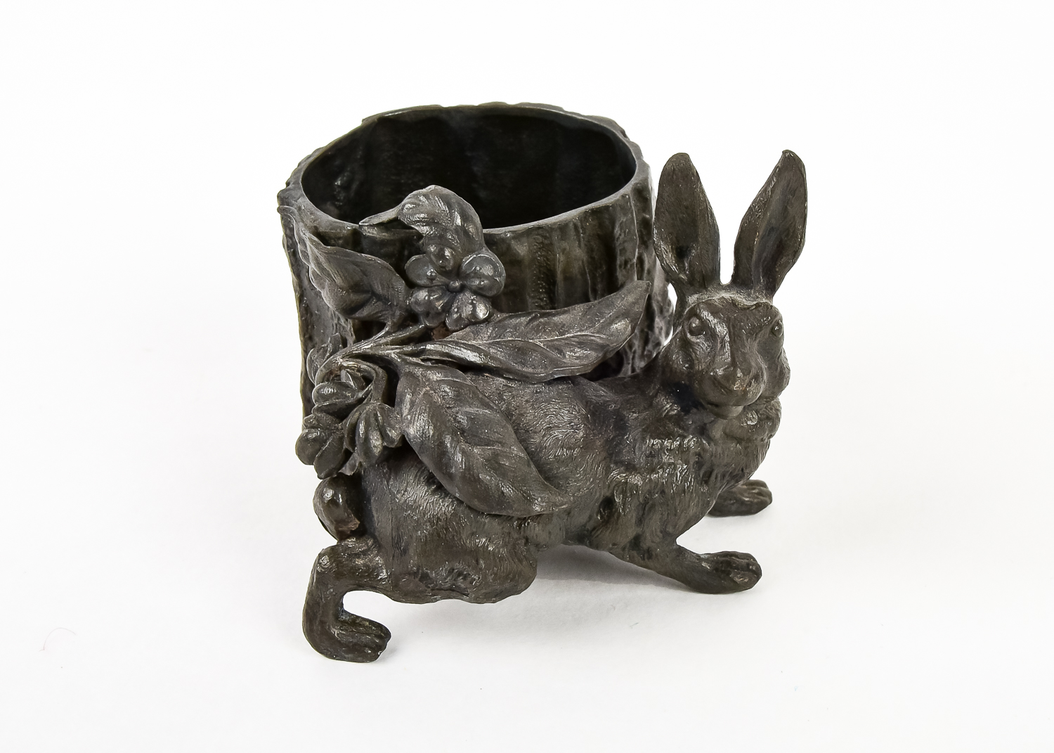 Antique Silver Plate Rabbit Toothpick Holder