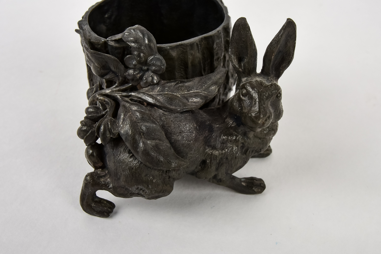 Antique Silver Plate Rabbit Toothpick Holder