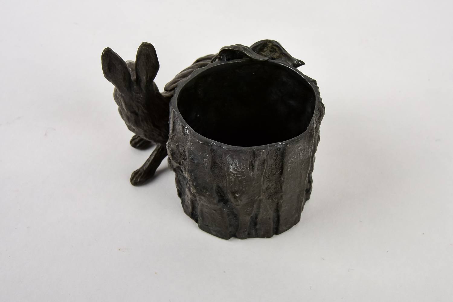 Antique Silver Plate Rabbit Toothpick Holder