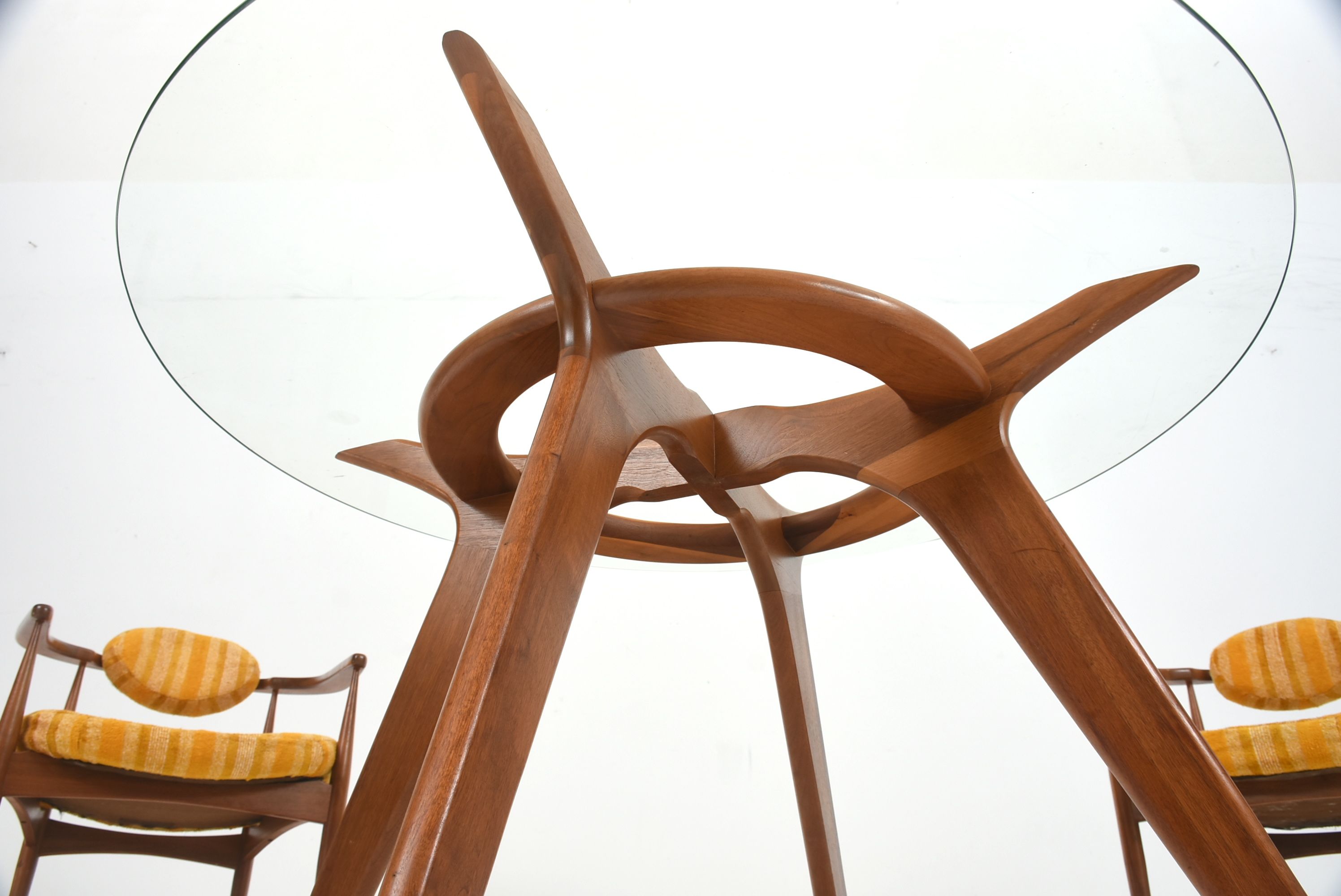 Adrian Pearsall Circular Table and Four Armchairs