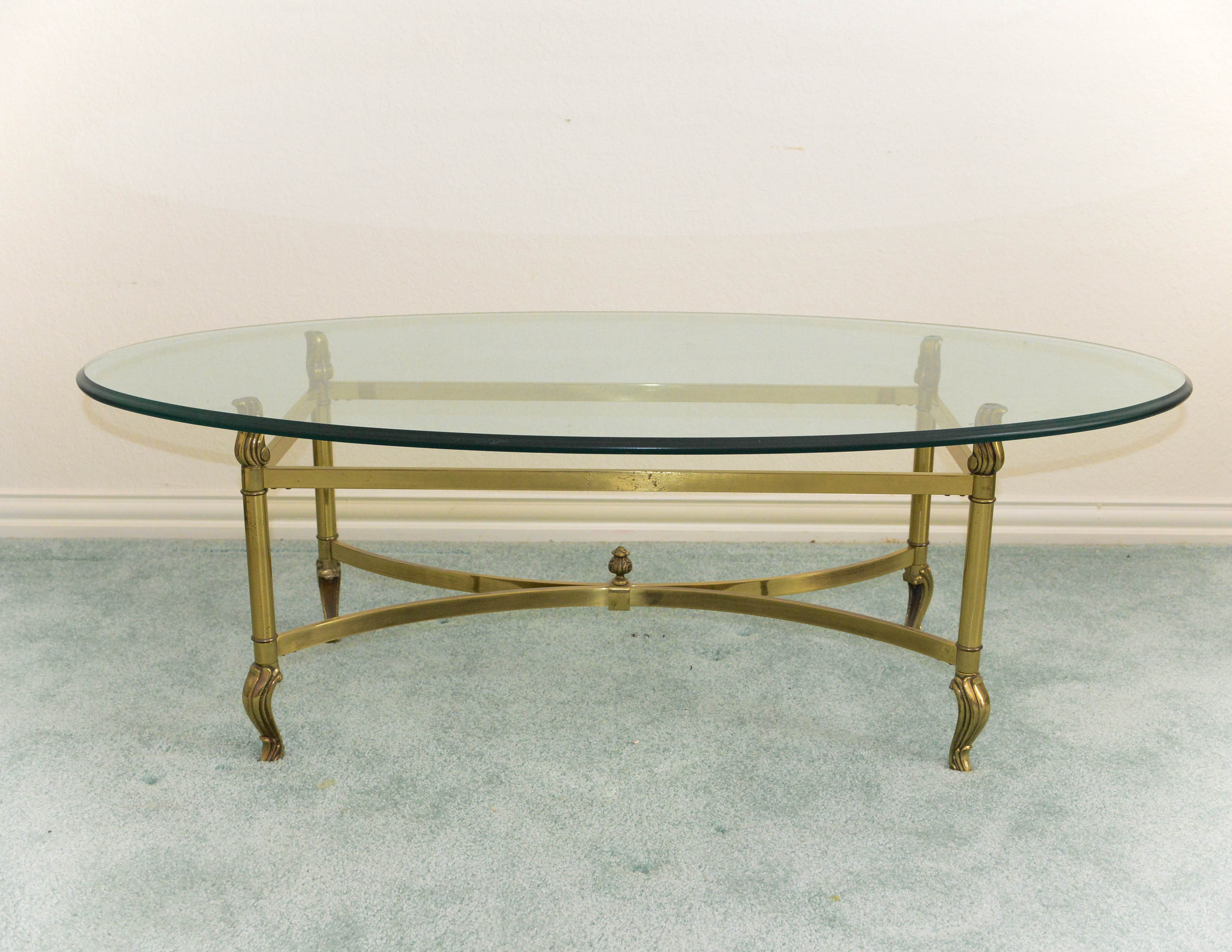 Brass and Glass Topped Coffee Table