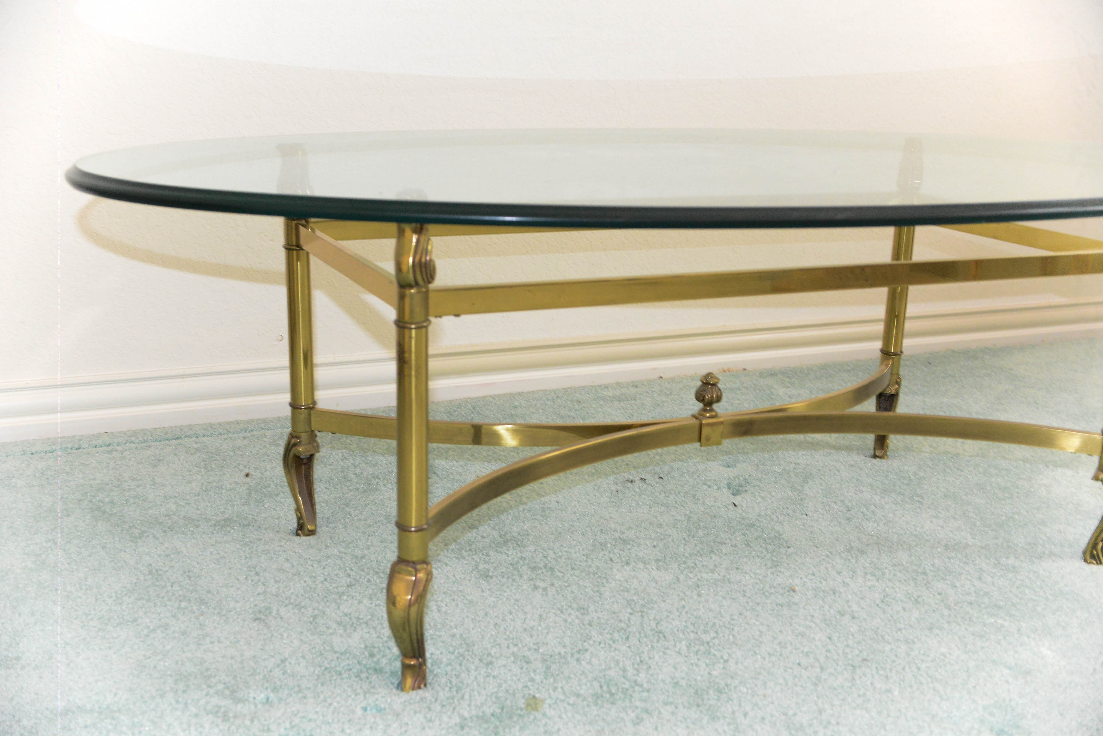 Brass and Glass Topped Coffee Table