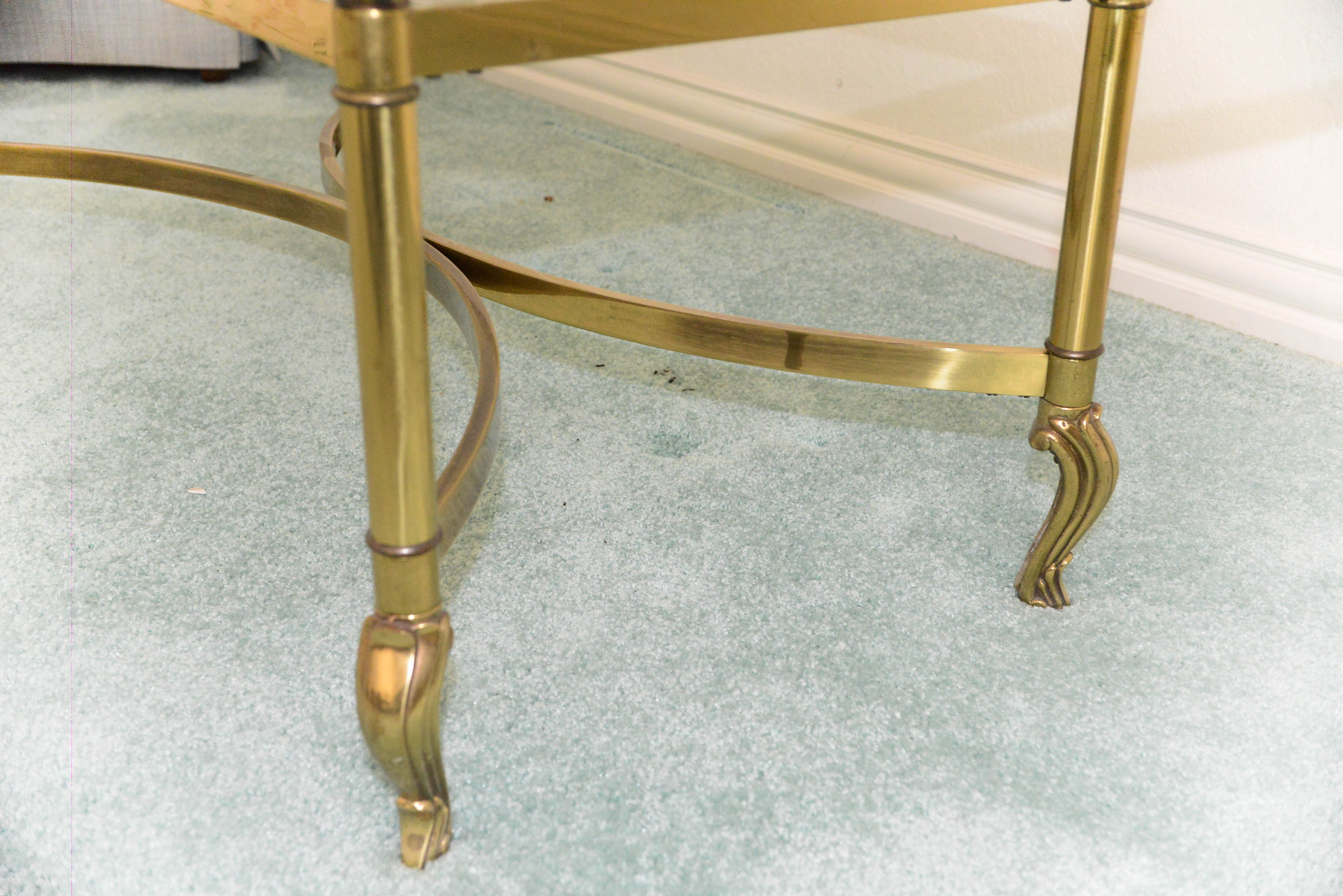 Brass and Glass Topped Coffee Table