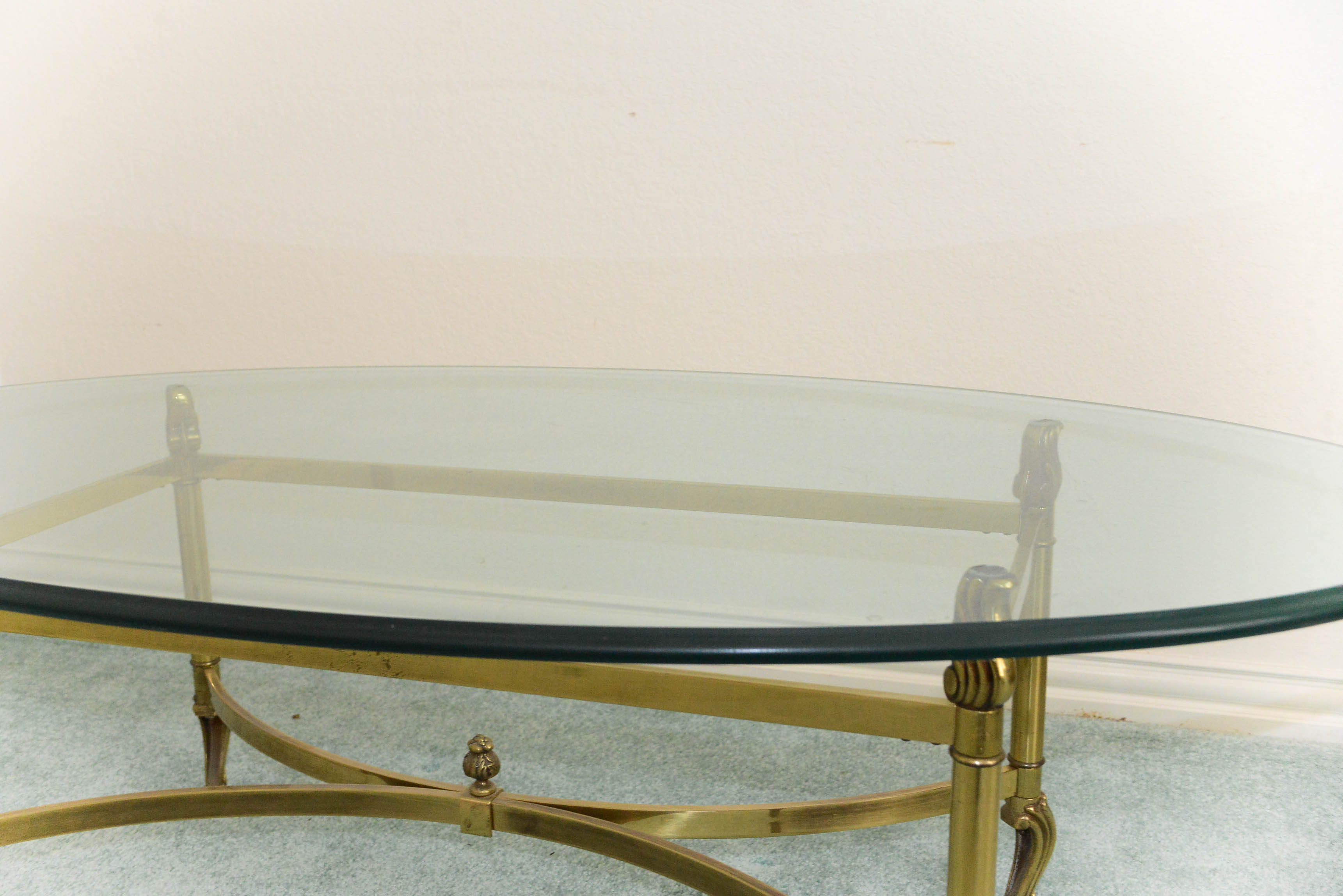 Brass and Glass Topped Coffee Table