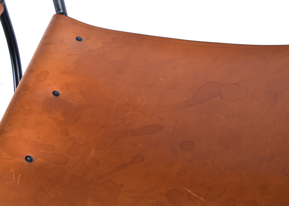 Charleston Forge Wrought Iron and Leather Barstools